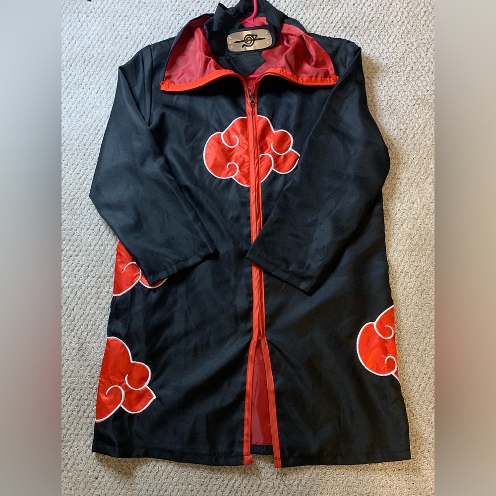 Black and Red Cloud Patterned Anime Costume